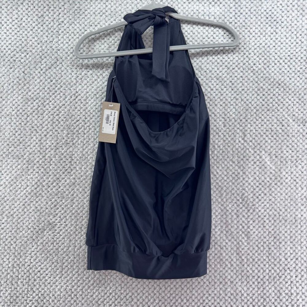 Albion Blousy Tankini Womens M Black Matte Padded Build-in Bra Halter Tie New - Picture 3 of 9